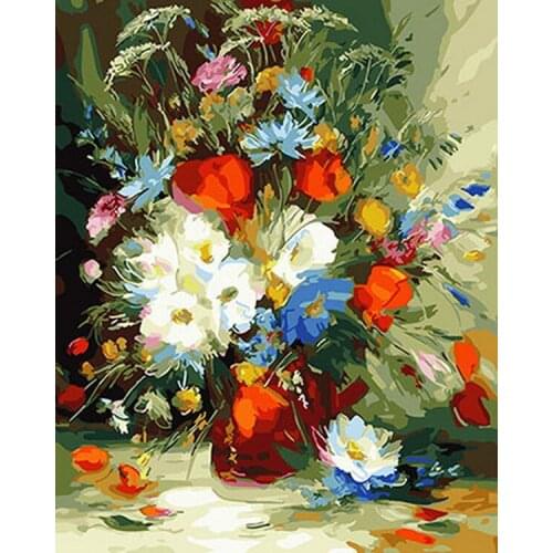 Frameless painting by numbers diy picture oil painting on canvas for home decor animal painting 4050 colorful daisy