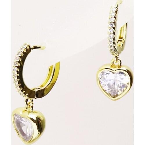 10 Pairs Fashion Zirconia Heart Series Crystal heart shape earrings drop earrings fashion jewelry earrings women earrings 8272