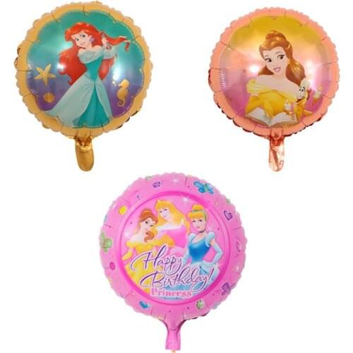 Disney Snow White 18 Inch Round Aluminum Film Balloon Cinderella Aluminum Foil Balloon Girl Birthday Party Wedding Decoration