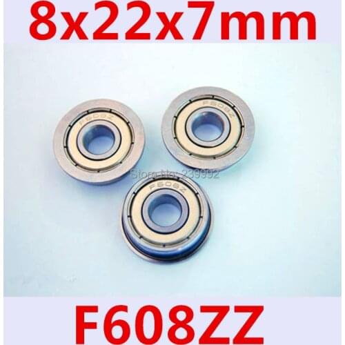 20pcs/lot free shipping flange bushing ball bearings F608ZZ 8*22*7 mm
