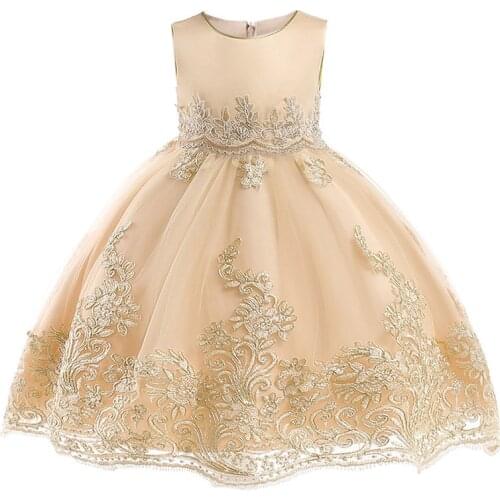 2021 Summer Girl Party Dress Vestido Embroidery Princess Dress Kids Dresses For Girls Clothes Children Wedding Dress 3-10 Years