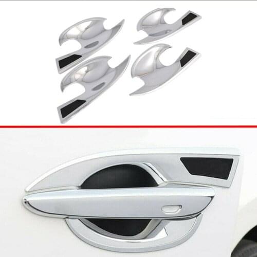 Car Door Handle Bowl Cup Chrome Cover Decoration Molding Fit For 2019 2020 Mazda 3 Axela Protector Accessories