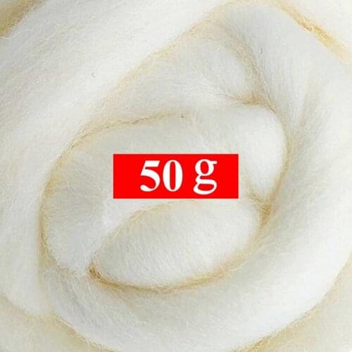 50g Merino Wool Roving for Needle Felting Kit, 100% Pure Felting Wool, Soft, Delicate, Can Touch the Skin (Color 01)