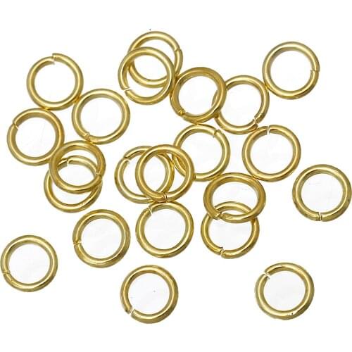 8SEASONS Open Jump Ring Findings Gold color 6mm( 2/8") Dia,1000PCs (B29992)