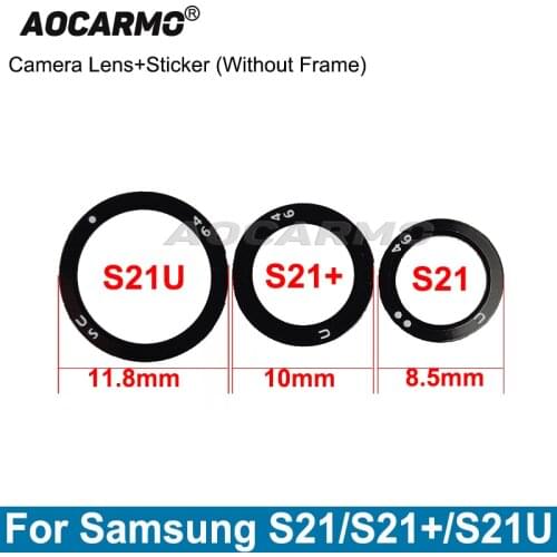 Aocarmo For Samsung Galaxy S21 Plus Ultra S21U Rear Back Camera Lens Glass Without Frame With Sticker Glue Replacement Parts