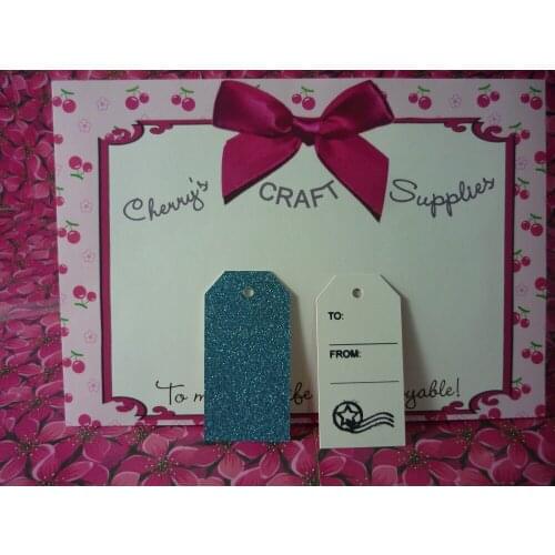 3.5x7cm turquoise Glitter Favour Tags