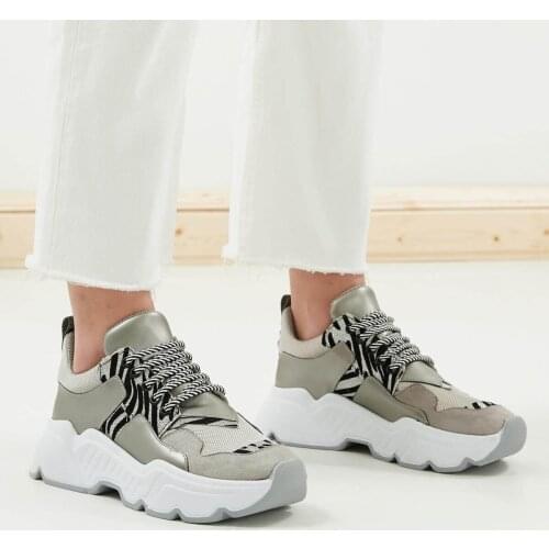 Mio Gusto Brand JUNO, Metallic Gray Color, High-Quality Top Selling Women 's Comfort Casual Sneaker Shoes