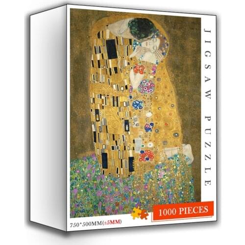 Der Kuss Wooden Jigsaw Puzzle 1000 Pieces Wooden Puzzles World Famous Oil Painting The Kiss Adults 1000 Pieces Jigsaw Puzzles