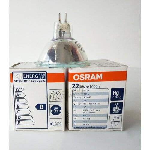 For 2PSC OSRAM DECOSTAR 51S,44860 WFL 12V 20W Germany Bulb,36 Degree,44860WFL GU5.3 Halogen Lamp,DECO Cover Standard,UV Filter