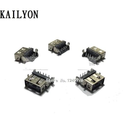 100pcs Imported USB2.0 countersunk plate mother block, 4 foot insert, 90 degrees, half depth, flat mouth length 14mm