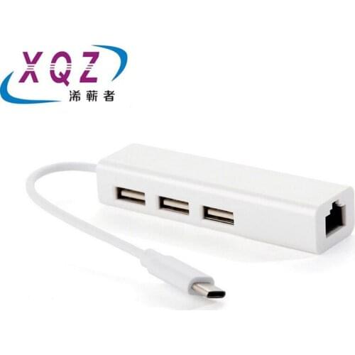 Type-c HUB 2.0+ LAN card USB3.1 to USB*3+LAN 100Mbps internet card TypeC card Hub USB to ethernet USB2.0 hub 3port