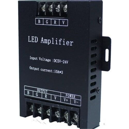Led RGB Amplifier Controller input 5V/12V/24V 30A Signal Repeater 360W for 3528 /5050 RGB Led strip