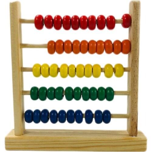 Mini Wooden Abacus Math Learning Toy Numbers Counting Calculating Beads Montessori Educational Toy