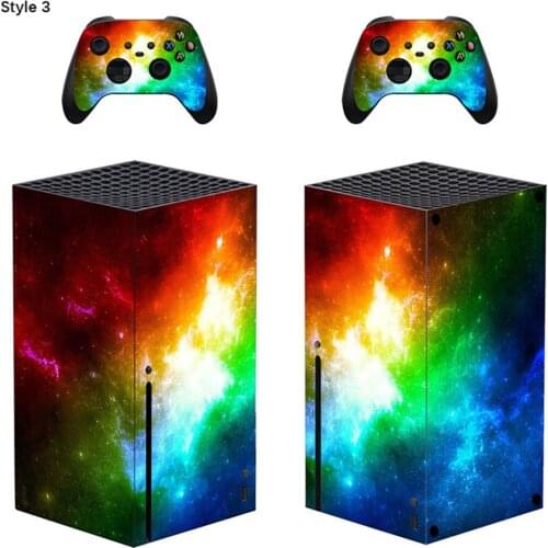 Gaming Stickers for Xbox Series X Console Controller Beautiful Starry Sky Exquisite/Wood Grain Skin Protective Film