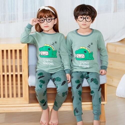 Childrens Pajamas Full-sleeved Pyjamas Kids T-shirt+Pants 2pcs Cartoon Pajamas For Girls Boys Clothes Baby Sleepwear Nightwear