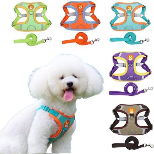 Adjustable Dog Harness No Pull Puppy Kitten Collar Small Dog Cat Breathable Mesh Vest Harnesses Leash Chihuahua Pug Pet Supplies