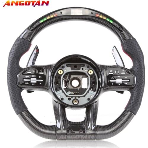 Steering Wheel Fit For Benz AMG Sport Car volante esportivo LED Carbon Fiber
