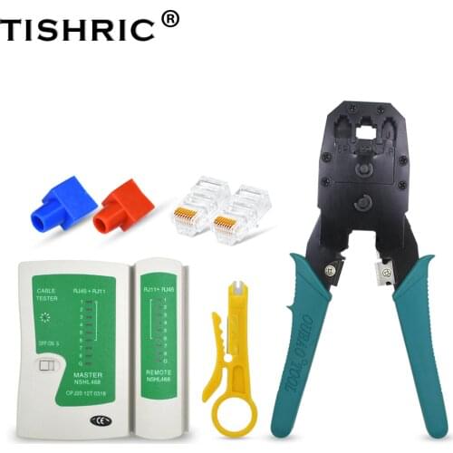 TISHRIC professional 6 IN 1 Tracker+Crimper+Stripper+Head Wire Tracker LAN Network Cable Tester Patchpanel Ethernet Cable Tester