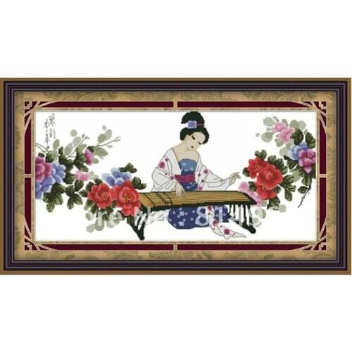 Embroidery 3 Pieces(1 lot=3pieces) 5-15Business Days Unopen Luxurious New Top-Grade Rose Flower Beauty Piano Cross Stitch