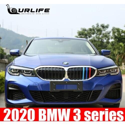 3pcs/set M Color ABS Kidney Grill Bar Grille Covers Decal Strip Clip For BMW 3 Series g20 g28 325li accessories