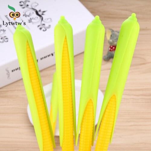 1 Piece Stationery Cute Corn Creative School Office Gel Pens Gift Kawaii Supply Handles Sweet Pretty Lovely Vegetable Gel Pen