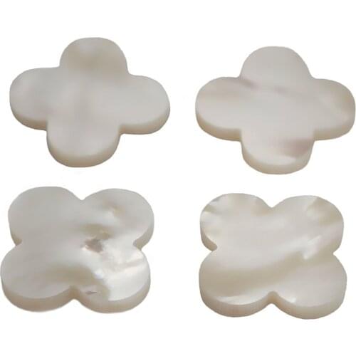 10 12 14 16 18mm Undrilled MOP White Shell Flat Lucky Clover Cabochon CABs Malachite stone Flat Back Plum Flower Cross Cabochons