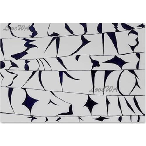 100% Hand-painted Black And White Leaves Oil Painting Picture Wall Hangings Canvas Wall Art No Frame Decor Artwork Dropship Gift