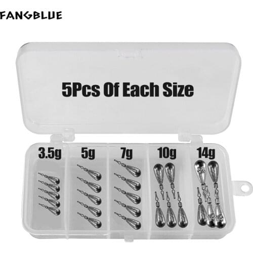 25Pcs/Box Teardrop Shape Fishing Sinkers 3.5g/5g/7g/10g/14g Tungsten Fishing Drop Shot Fishing Tackle 2021 For Bass Pesca