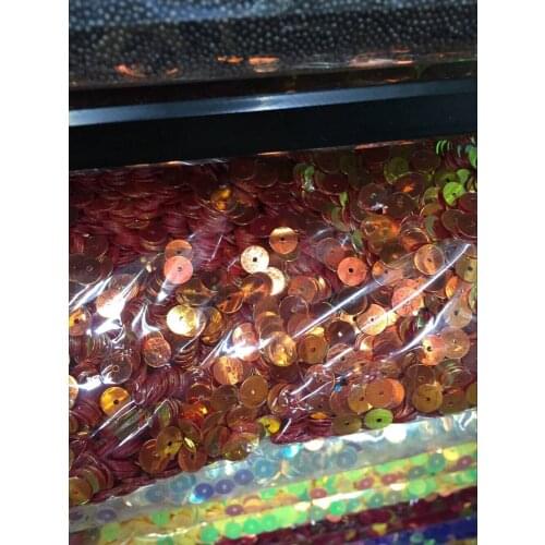 40g/lot 6mm Flat Round Sequins With Middle Hole For Craft Golden Plating Shining DIY Accessories Orange Red
