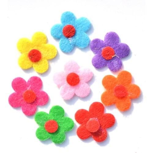 40Pcs Mixed 16mm Fabric Patches Flower Felt Applique for Craft/Clothes DIY Scrapbooking Accessories K02