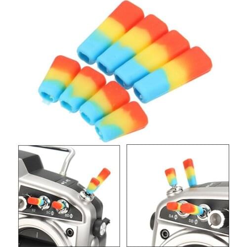 8 PCS Slicone Transmitter Anti-slipping Stick Switch Cap Sheath For Frsky QX7 X9D Plus Futaba Transmitter