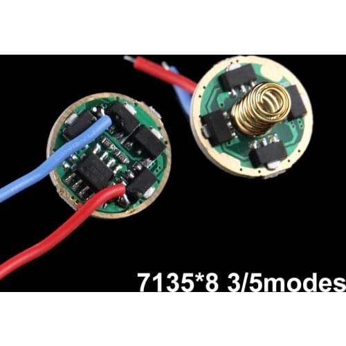AMC7135*8 driver 3/5 modes Flashlight circuit board Anti-reverse