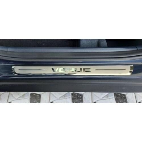 Car Accessorise Stainless Steel Car Door Sill Protector Scuff Plate For HYUNDAI VENUE Car Styling 2019-2020