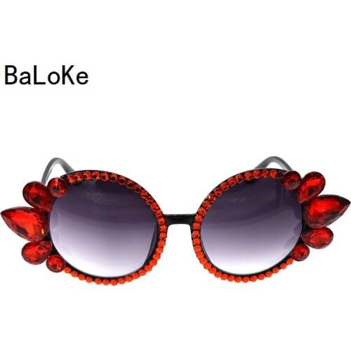 Baroque Fashion charm rhinestones cat eye sunglasses women brand designer oversize cat eye ladies party black eyewear