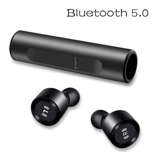 Bluetooth 5.0 Earphones IPX7 Waterproof Cordless Handsfree Headsets Stereo Mini Wireless In-Ear Earbuds with Charging Box