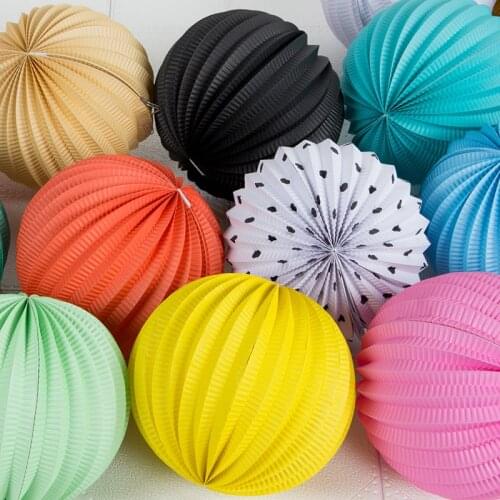 1PC Large Accordion Pleated Paper Lanterns Watermelon Lantern Wedding Baby Shower Birthday Party Decorations Scene Collocation