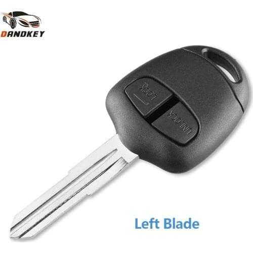 Dandkey Key Case Cover Replacement 2 Buttons Remote Key Shell Uncut Left Blade For Mitsubishi Lancer Outlander Colt Mirage
