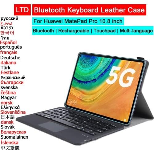 Bluetooth Trackpad Keyboard Mouse Case For HUAWEI MatePad Pro 10.8 11 10.4 Tablet Case Russian Arabic Hebrew Spanish Keyboard