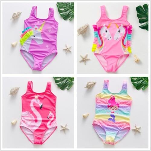 2~11Y Girls Swimwear One Piece Girls Swimsuit Children Swimming Suit High quality Kids Bathing suit Beach wear-1106MIX