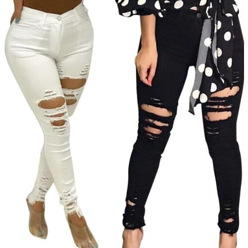 Женские рваные джинсы DINGHAN China At AliExpress