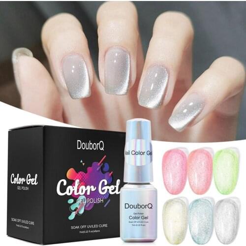 6Pcs/Set 7ml Water Sense Nail Color Polish UV LED Gel Paint Varnish Effect Multiple Colors Manicure Poly Soak Off Building Gel