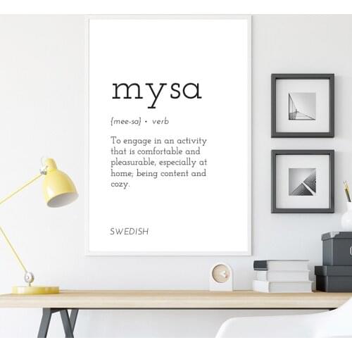 Mysa Definition Canvas Print Swedish Scandinavian Nordic Painting Minimalist Poster Housewarming Gift Living Room Wall Art Decor