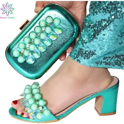 Shoes and Bag Set African Sets 2019 Nigerian Women Wedding Shoes and Bag Set with Rhinestone Designer Shoes Women Luxury 2019