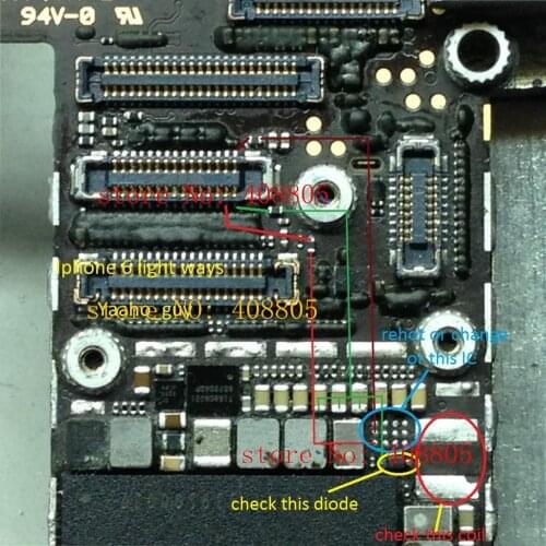 50sets full set backlight kit for iPhone 6 6G 6plus 6+ backlight ic diode coil filters logic board fix parts