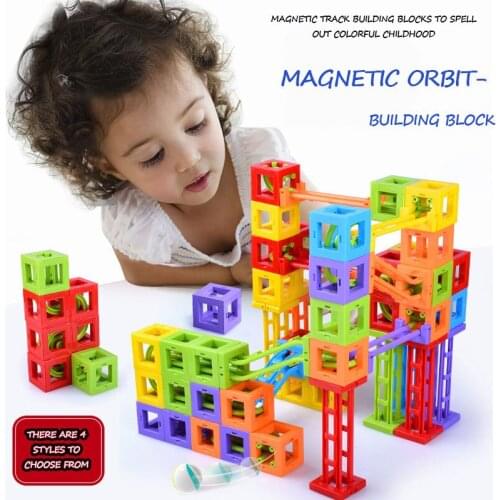 Creative Ball Track Magnetic Block Pieces A Variety Of Sets Of Puzzle Blocks Childrens Puzzle Toys Plastic Materials