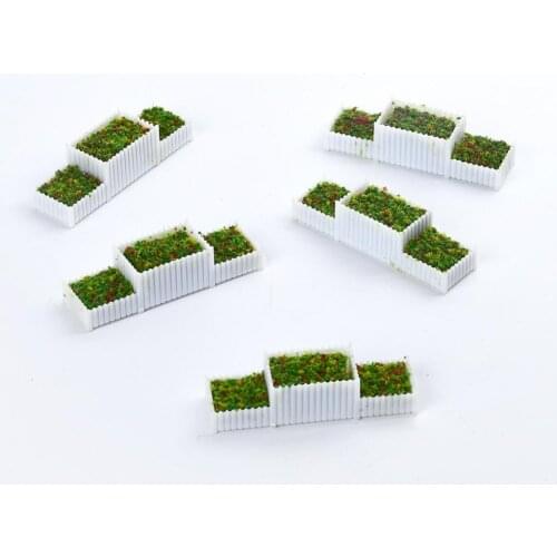 Lots 5 HO Scale 1/100 Flower Beds Miniatures for Train Building Layout