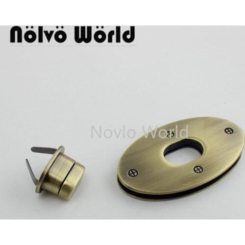 Nolvo World 2-10 pieces 3 colors 67*38mm oval turn lock hardware brush antique brass travel accessories
