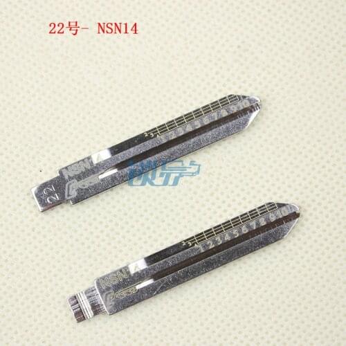 NO.22 NSN14 Engraved Line Key For Nissan TEANA TIIDA LIVINA Scale Shearing Teeth Blank car key blade