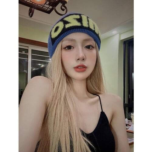 2020 New Candy Colors Winter Hat Brand Couple Knitted Hat Warm Soft Trendy Hat Kpop Style Wool Beanie Elegant All-match Hat