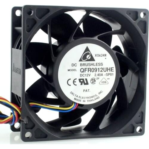 Delta New QFR0912UHE 9038 9cm 90mm 12V 2.40A cooling fan super storm force for Delta 90*90*38mm